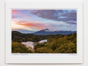 Mount Taranaki and Lake Mangamahoe Landscape photo print